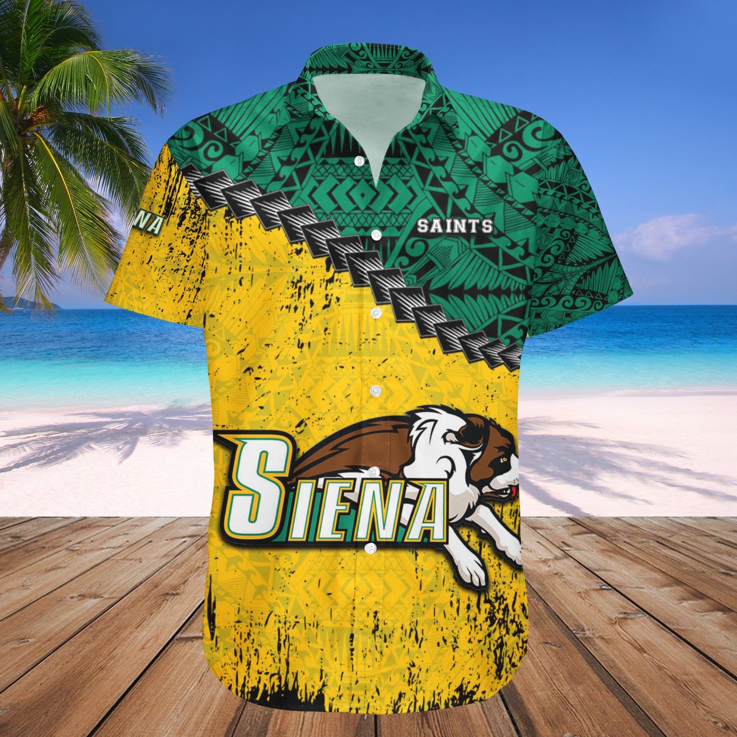 Siena Saints Hawaii Shirt Grunge Polynesian Tattoo – NCAA