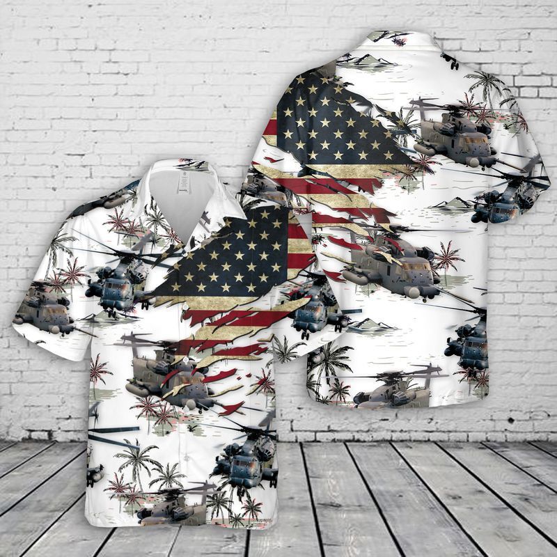 Sikorsky Mh-53 Pave Low Flag Trendy Hawaiian Shirt, Trendy Hawaiian Shirt For Men, Women