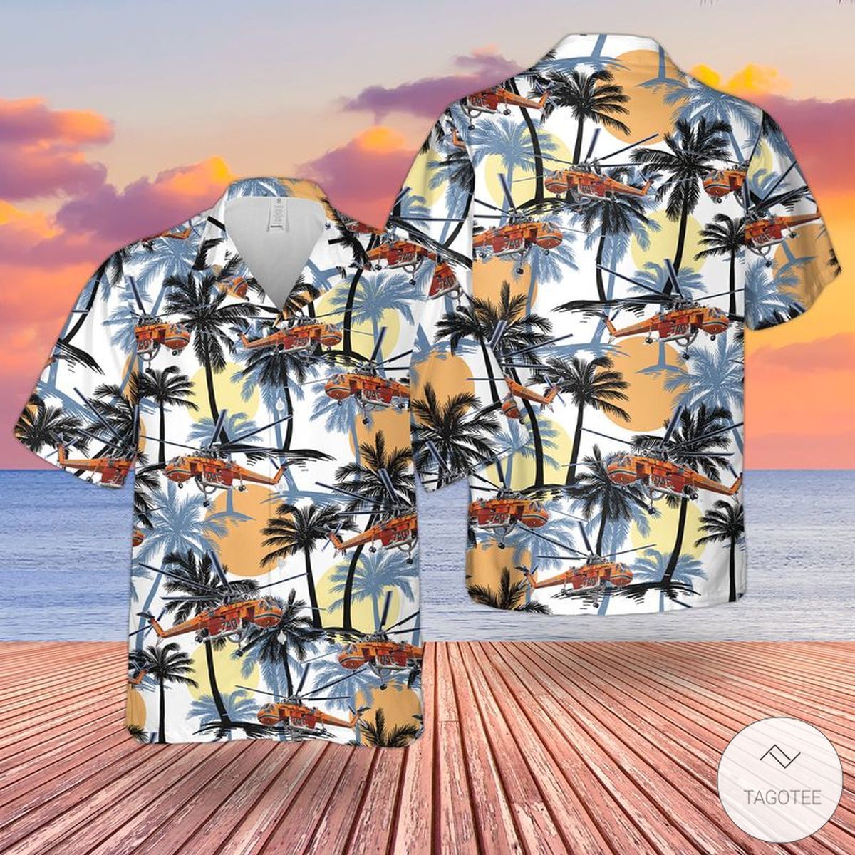 Sikorsky Skycrane US Army Helicopter Unique Hawaiian Shirt