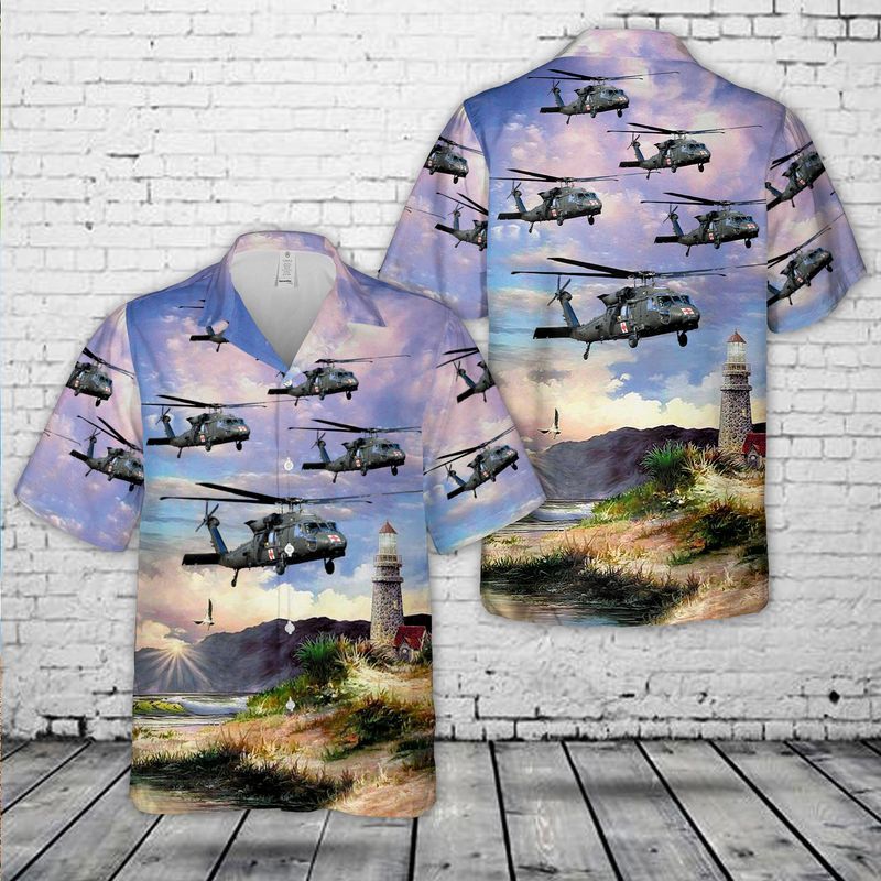 Sikorsky Uh-60 Blackhawk Medevac Us Army Helicopter Trendy Hawaiian Shirt