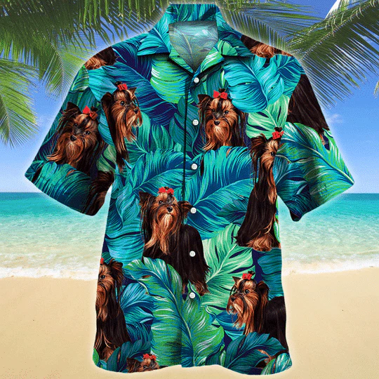 Silky Terrier Dog Lovers Hawaiian Style For Summertime All Printed 3D Hawaiian Shirt