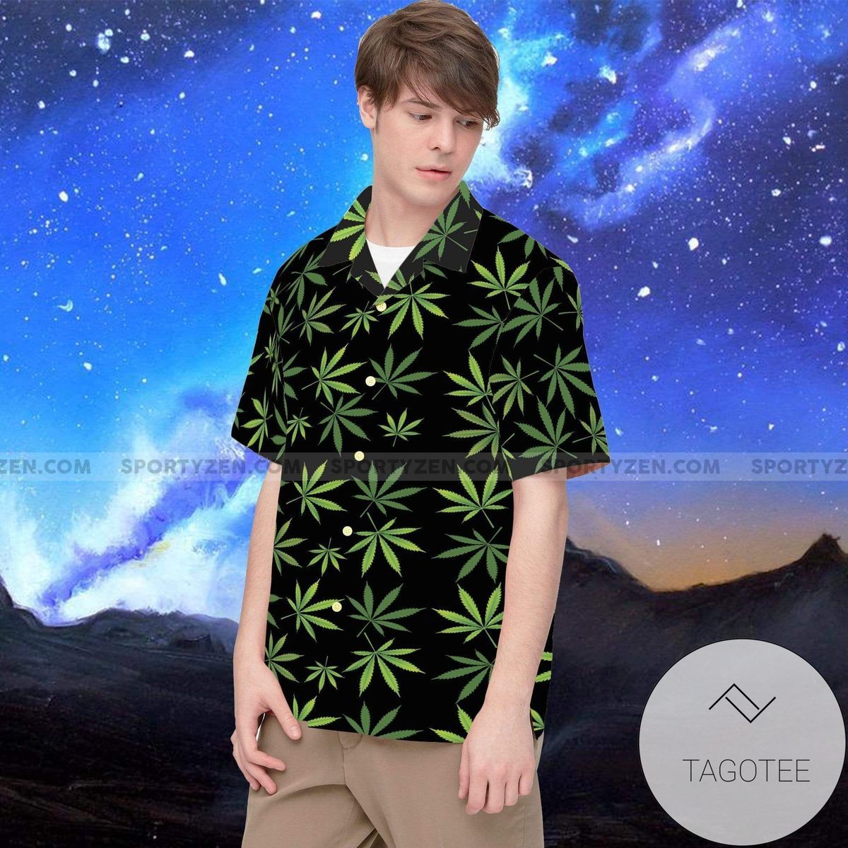Simple Green Weed Hawaiian Shirt Elegance Design Tropical Exclusive Style