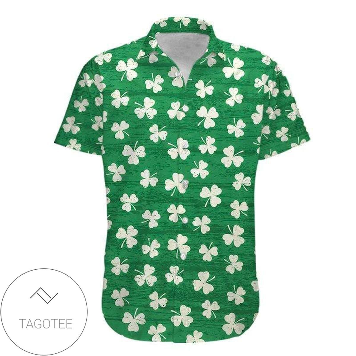 Simple Shamrock Pattern Saint Patricks Day Hawaiian Shirts