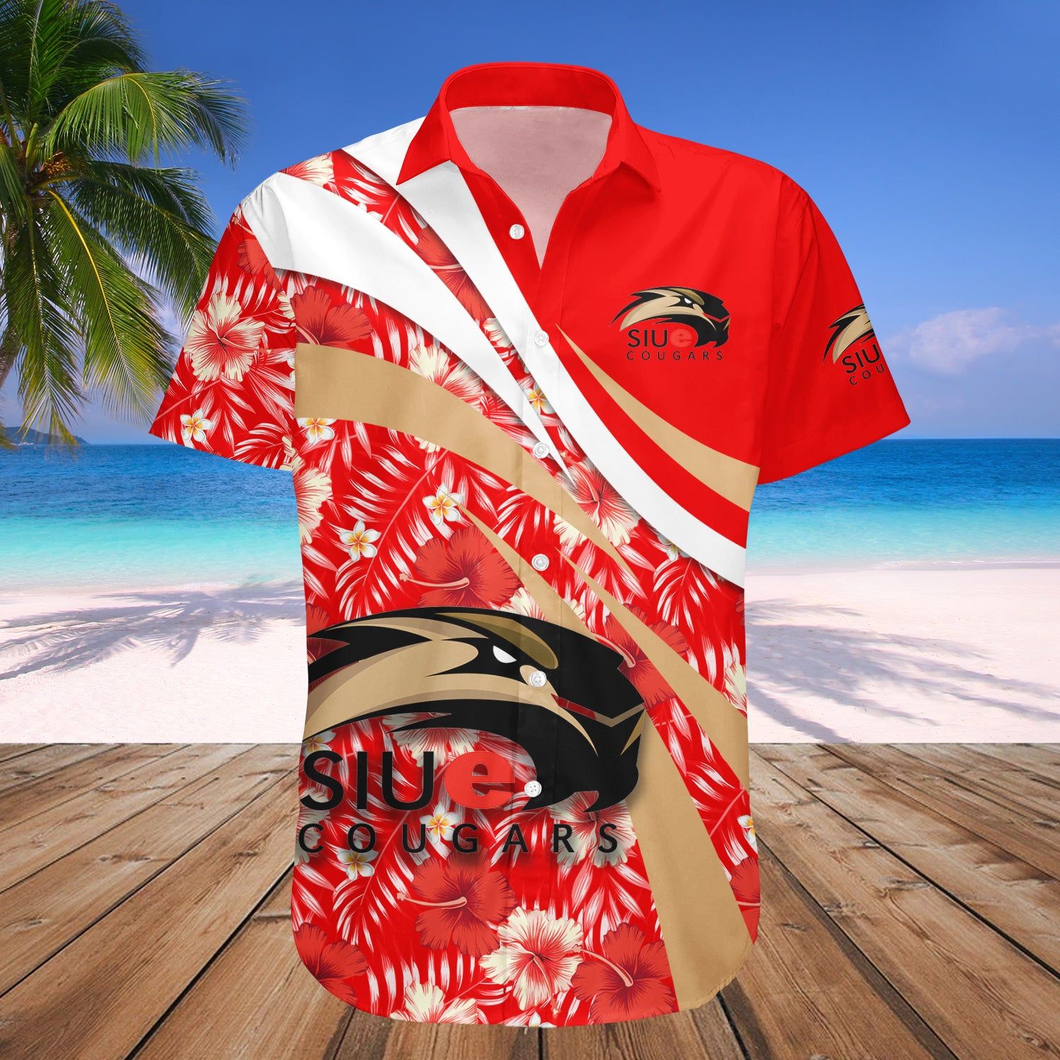Siu Edwardsville Cougars Hawaii Shirt Hibiscus Sport Style – NCAA