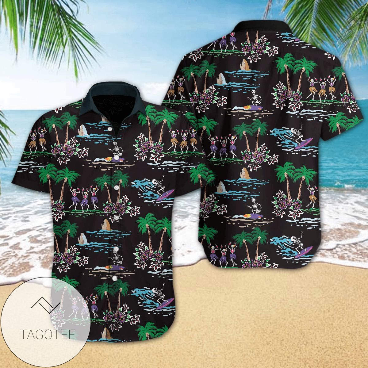 Skeleton Beach Theme Elegance Hawaiian Shirt Discover Cool Collection