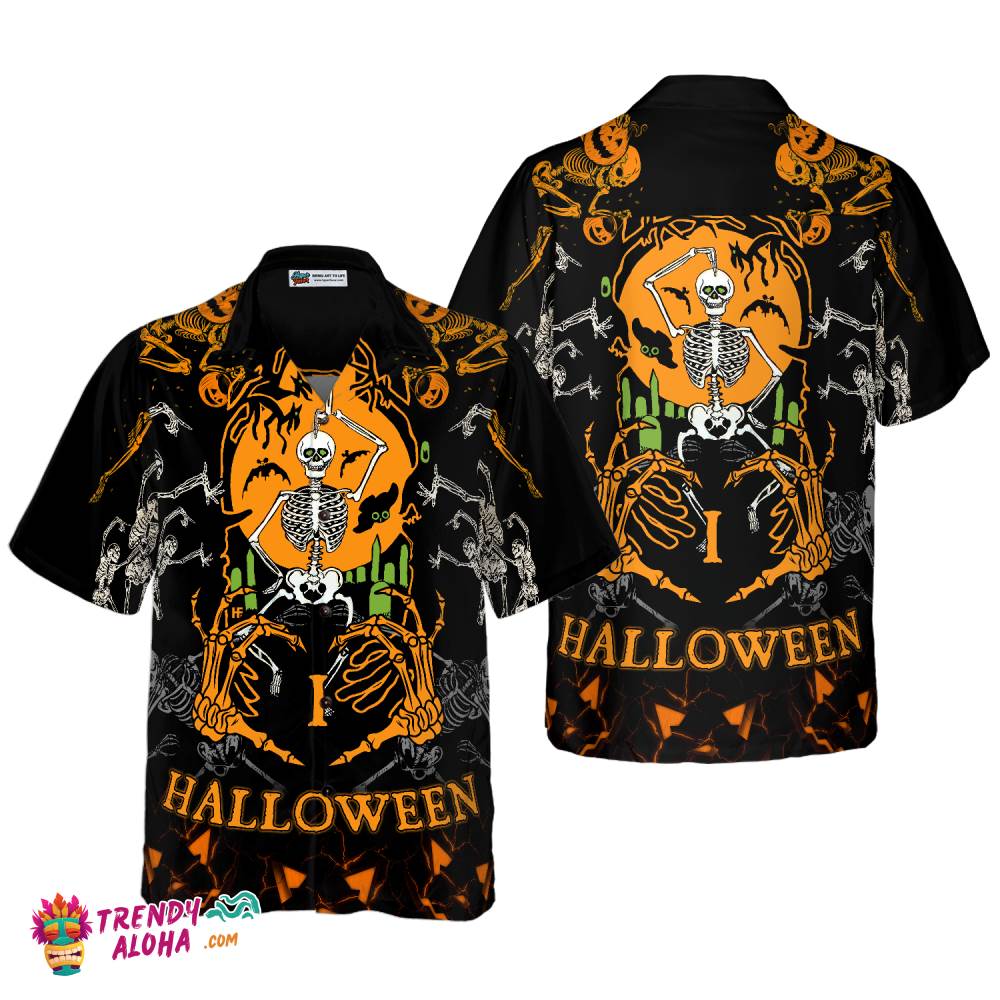 Skeleton Dances In The Darkness Hawaiian Shirt
