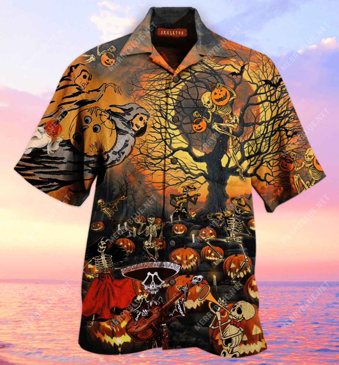 Skeleton Halloween Party Trendy Hawaiian Shirt