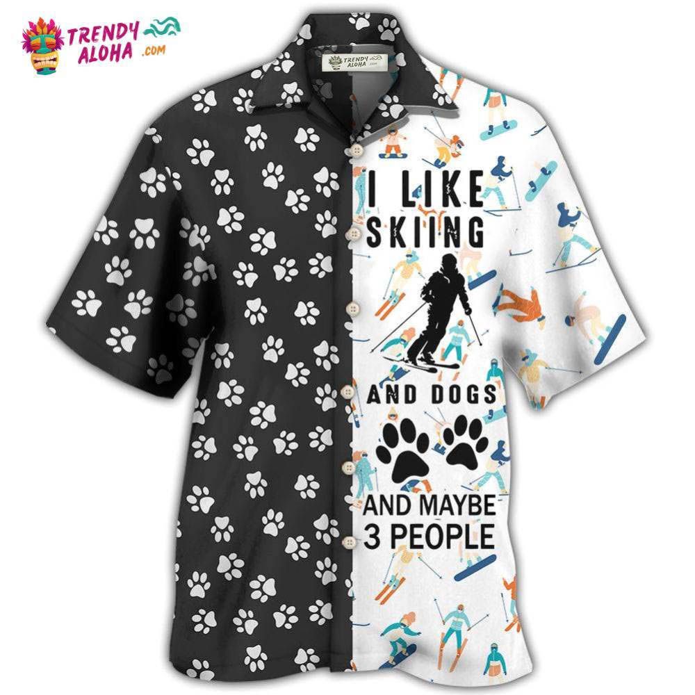 Skiing I Like Skiing And Dogs Hawaiian Shirt – Trendy Aloha Skiing I Like Skiing And Dogs Hawaiian Shirt – Trendy Aloha