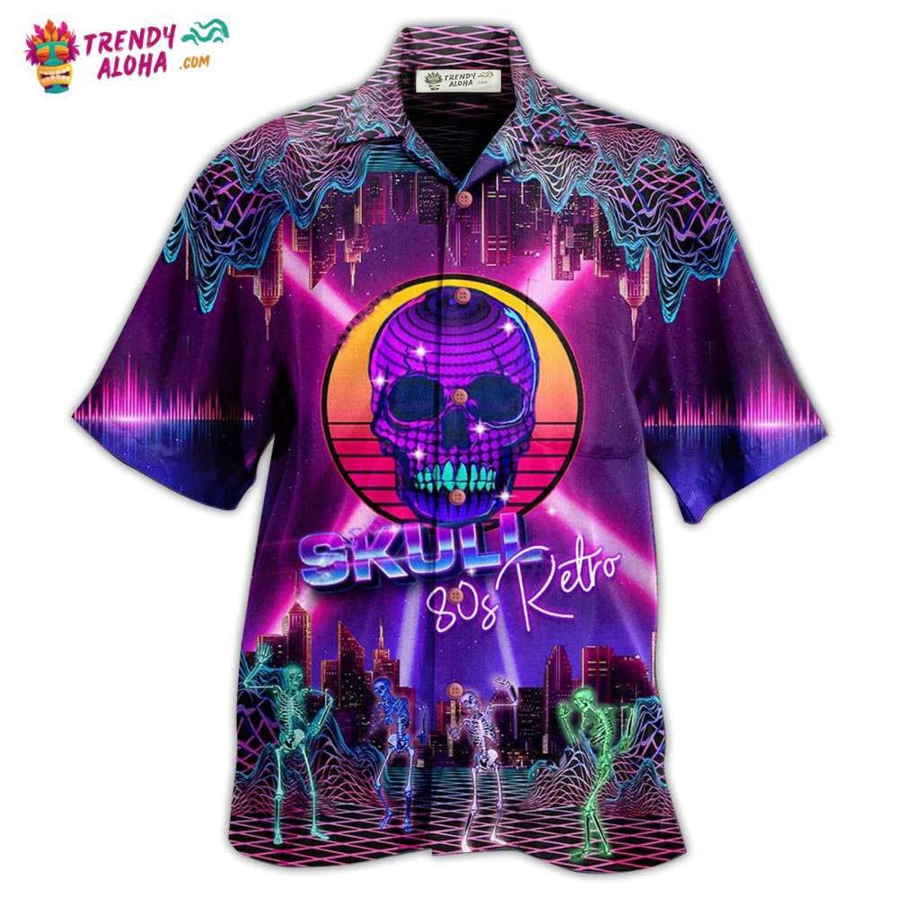 Skull 80S Retro Hawaiian Shirt – Trendy Aloha