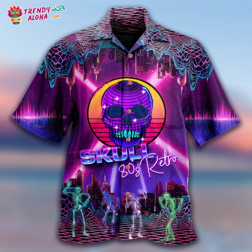 Skull 80S Retro Hawaiian Shirt – Trendy Aloha