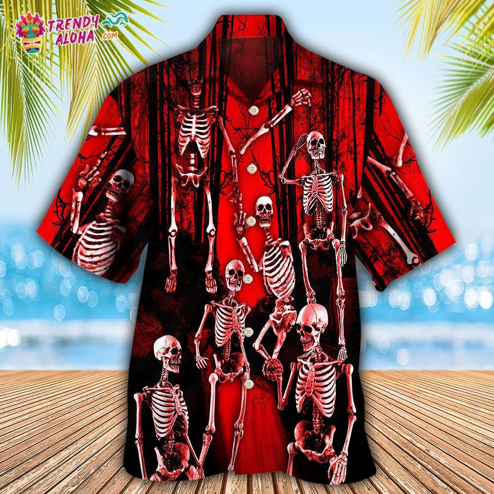 Skull Action Figure Hawaiian Shirt – Trendy Aloha