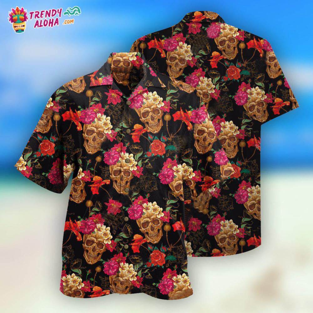Skull Amazing Flowers Sugar Hawaiian Shirt – Trendy Aloha