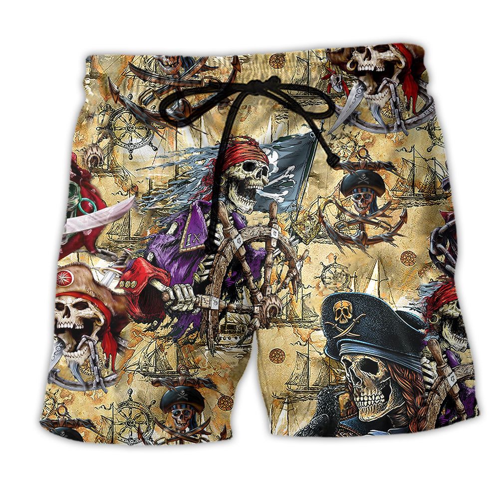 Skull Amazing Pirate Warm Style Trendy Aloha Hawaiian Beach Shorts Skull Amazing Pirate Warm Style Trendy Aloha Hawaiian Beach Shorts