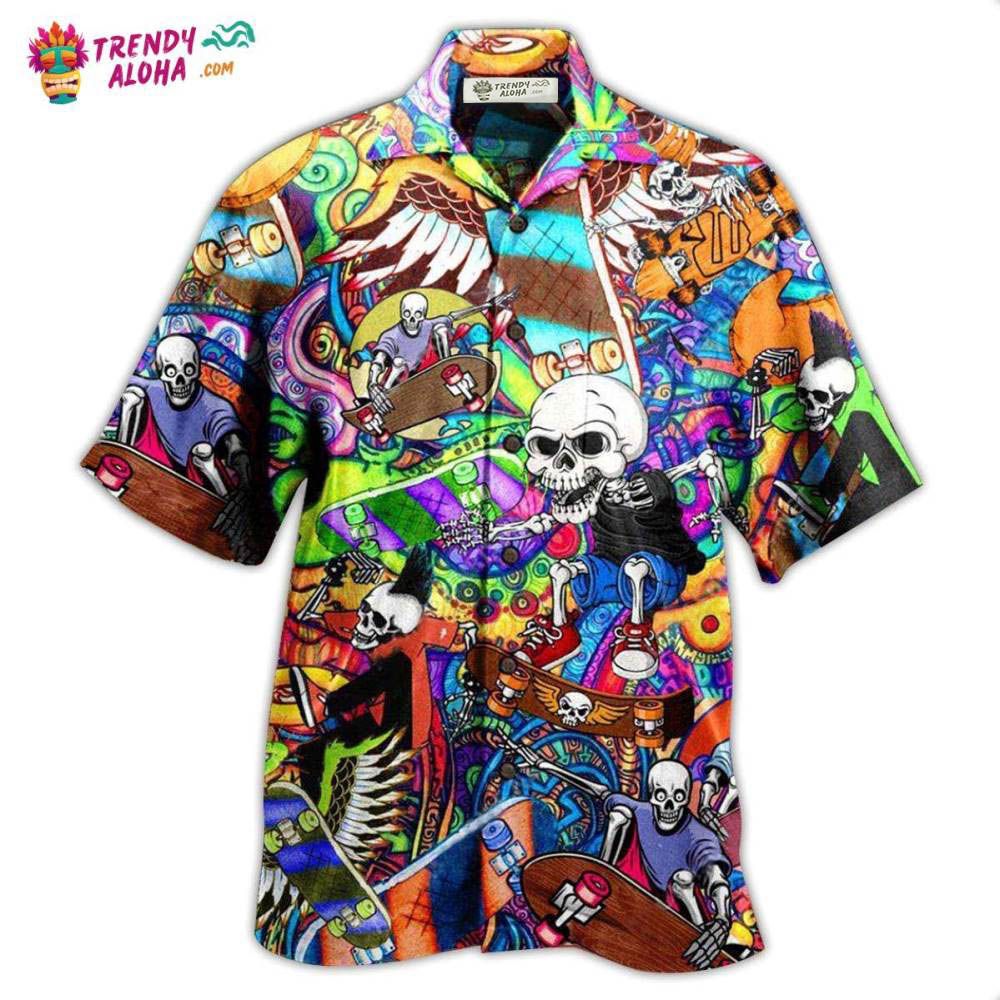 Skull Amazing Skateboarding Hawaiian Shirt – Trendy Aloha Skull Amazing Skateboarding Hawaiian Shirt – Trendy Aloha