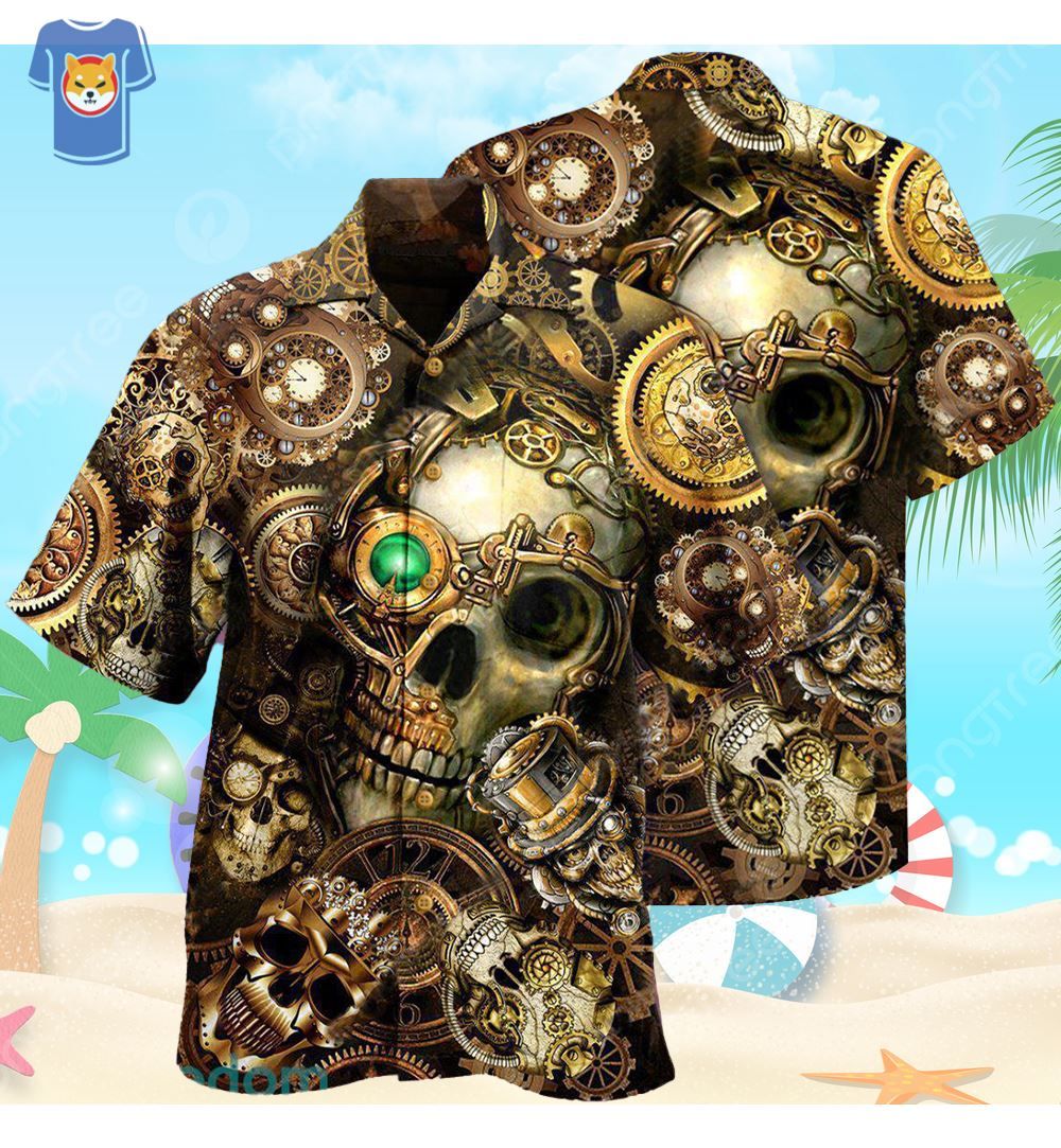 Skull Amazing Steampunk Hawaiian Shirt For Men And Women