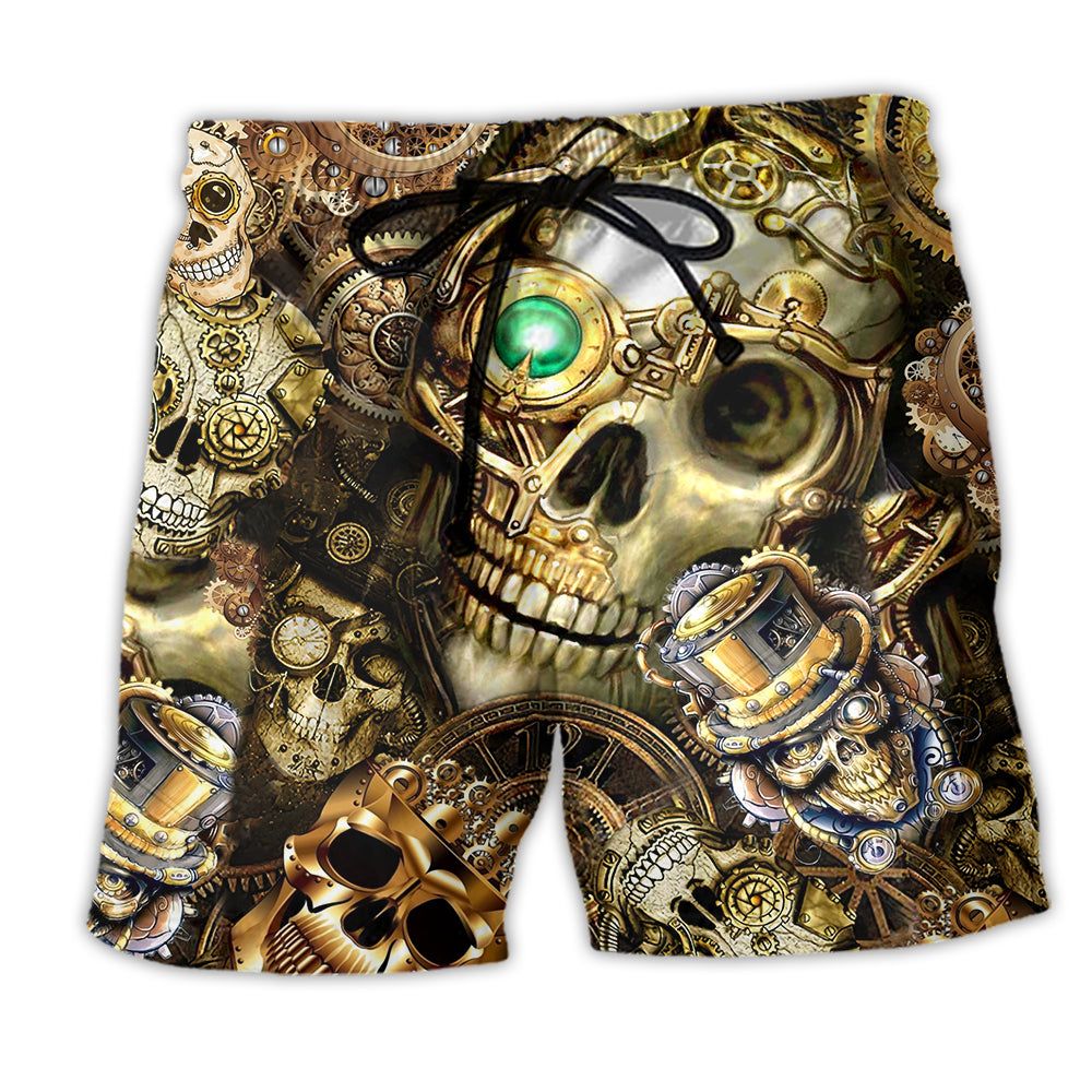 Skull Amazing Steampunk Vintage Trendy Aloha Hawaiian Beach Shorts Skull Amazing Steampunk Vintage Trendy Aloha Hawaiian Beach Shorts