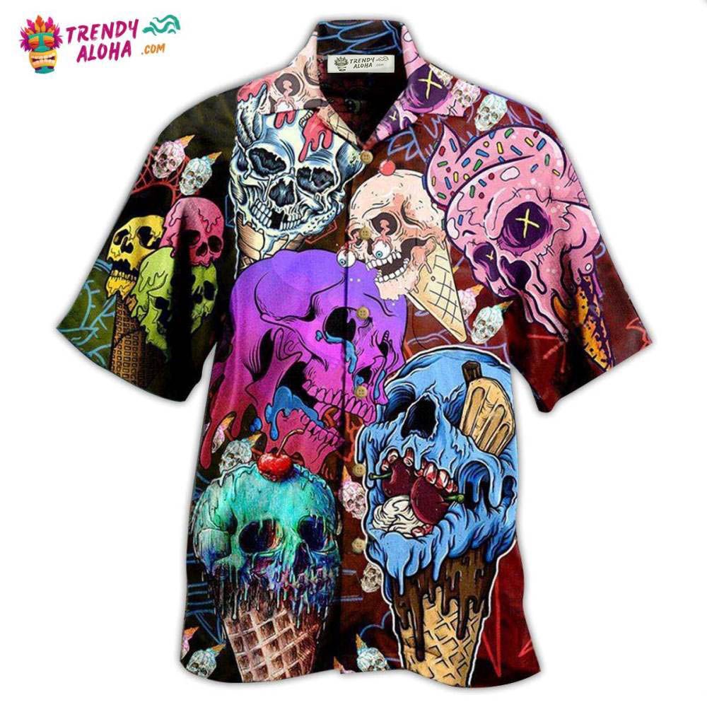 Skull And Ice Cream Hawaiian Shirt – Trendy Aloha Skull And Ice Cream Hawaiian Shirt – Trendy Aloha