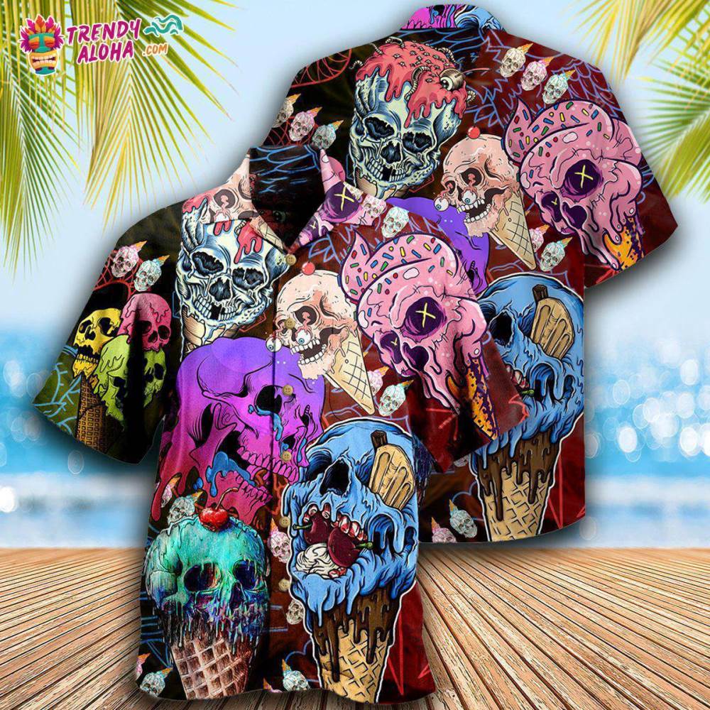 Skull And Ice Cream Hawaiian Shirt – Trendy Aloha