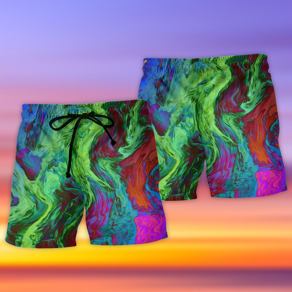 Skull Anti Vaccine Trendy Aloha Hawaiian Beach Shorts