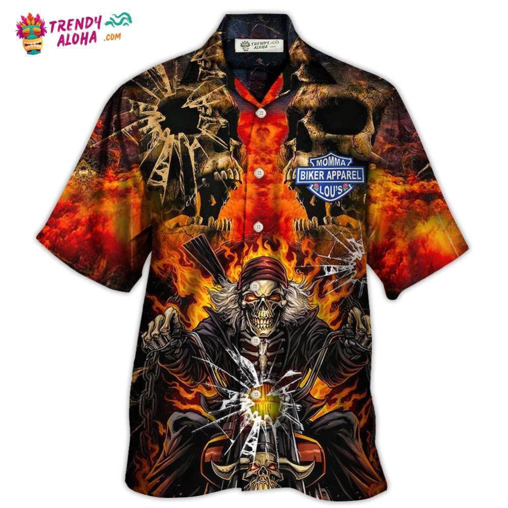 Skull Biker Lovely Style Hawaiian Shirt – Trendy Aloha Skull Biker Lovely Style Hawaiian Shirt – Trendy Aloha