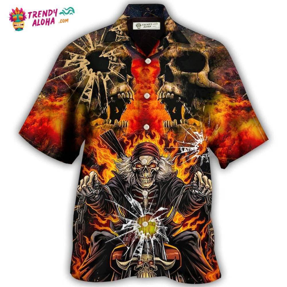 Skull Biker Style Hawaiian Shirt – Trendy Aloha
