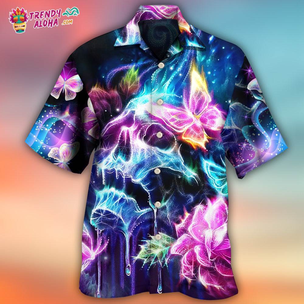 Skull Butterfly Flower Dream Lighting Hawaiian Shirt – Trendy Aloha