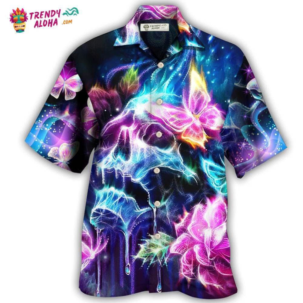 Skull Butterfly Flower Dream Lighting Hawaiian Shirt – Trendy Aloha