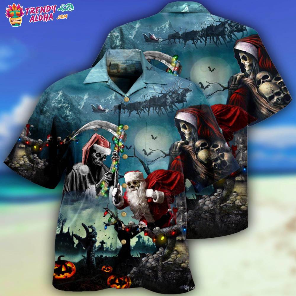 Skull Chistmas Santa Claus Hawaiian Shirt – Trendy Aloha