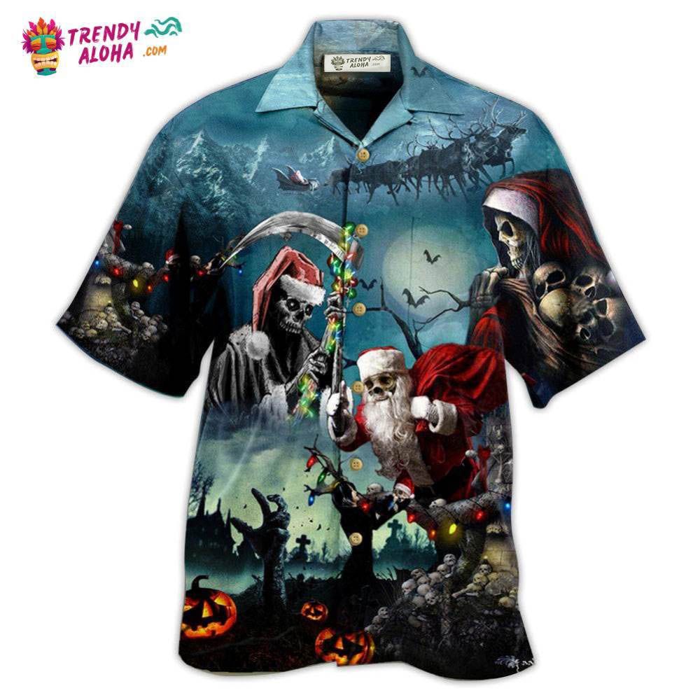 Skull Chistmas Santa Claus Hawaiian Shirt – Trendy Aloha