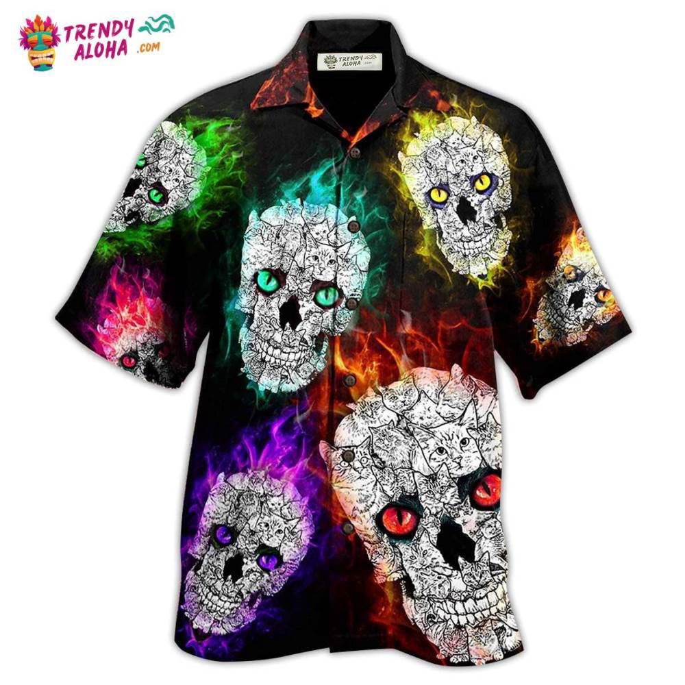 Skull Color Smile Say Hi Hawaiian Shirt – Trendy Aloha Skull Color Smile Say Hi Hawaiian Shirt – Trendy Aloha