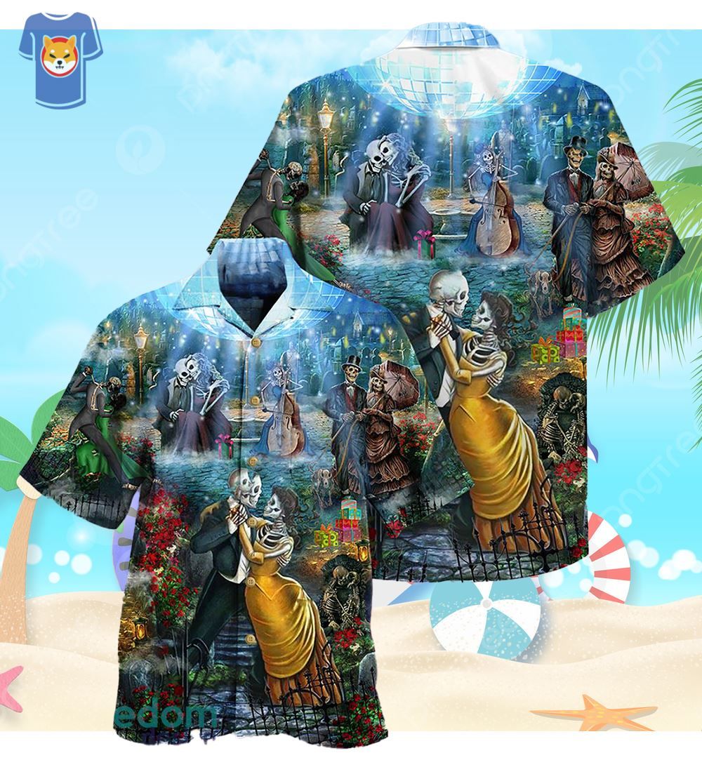 Skull Couple Dancing Hawaiian Shirt For Men And Women