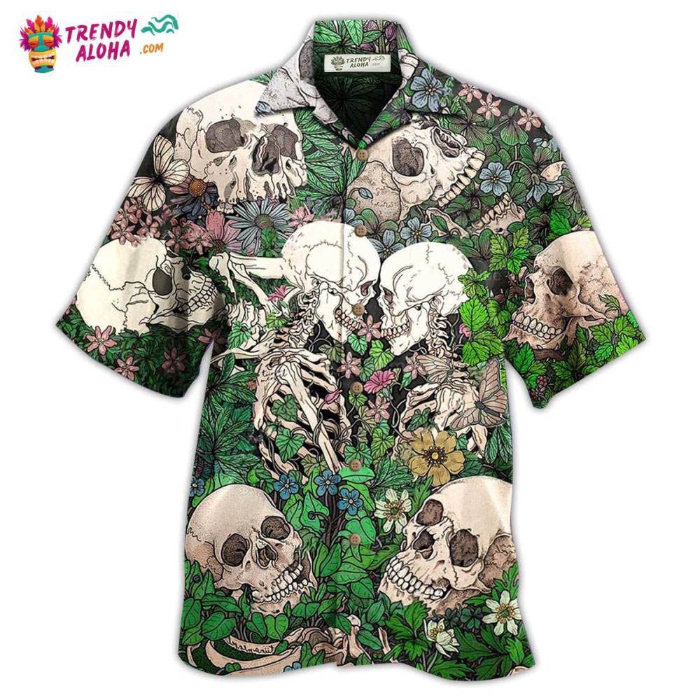 Skull Couple Kiss Hawaiian Shirt – Trendy Aloha Skull Couple Kiss Hawaiian Shirt – Trendy Aloha
