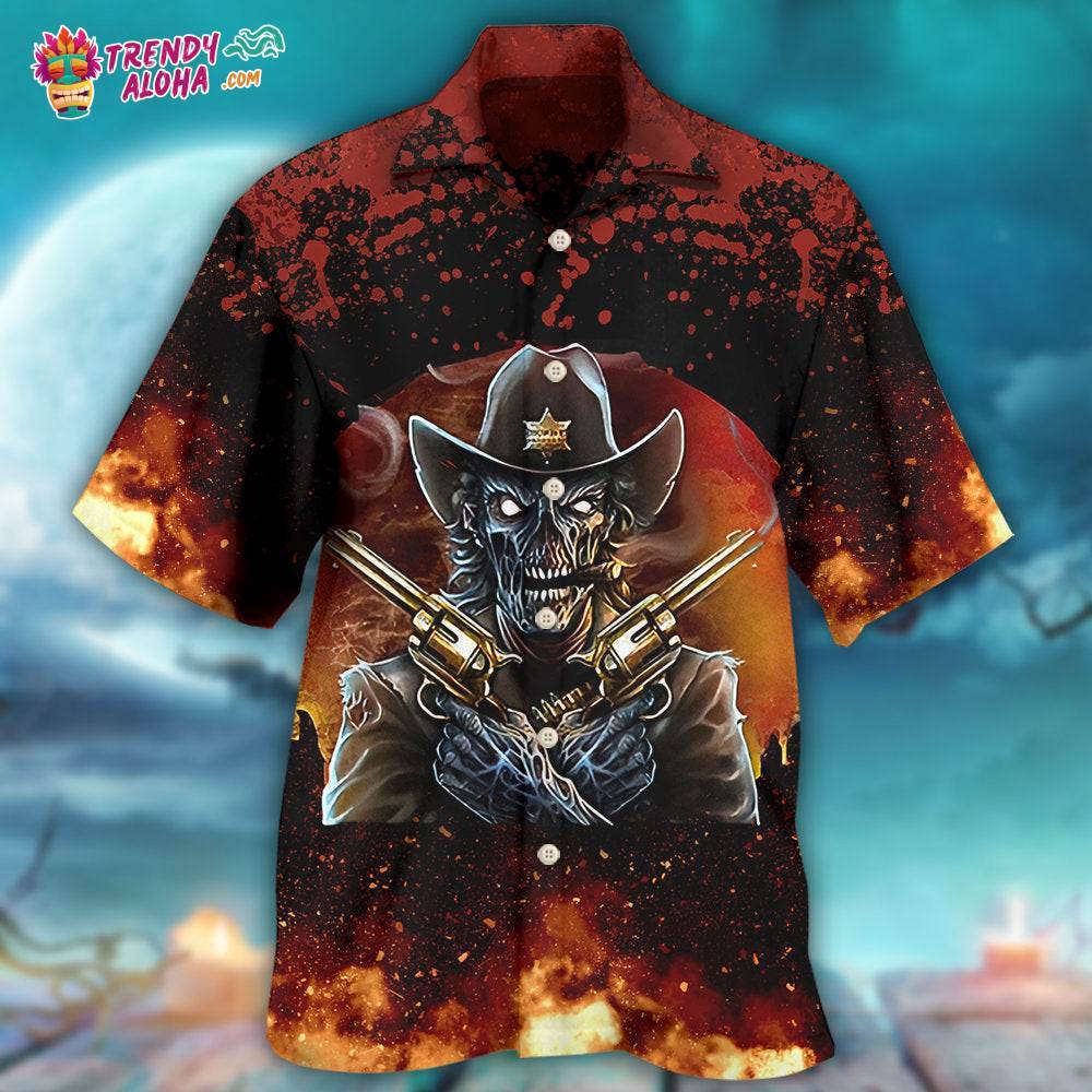 Skull Cowboy I’M Your Huckleberry Hawaiian Shirt – Trendy Aloha
