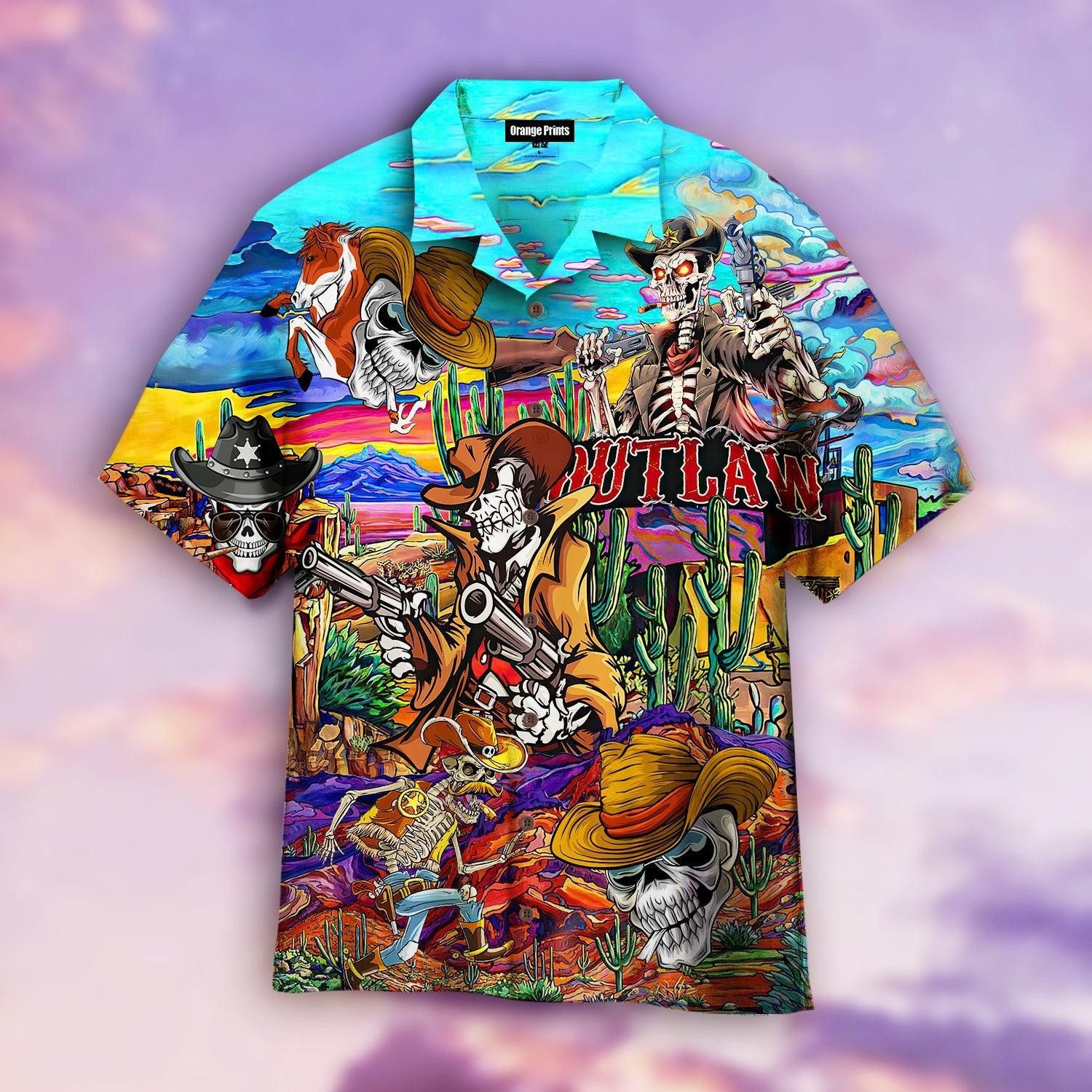Skull Cowboy Trendy Hawaiian Shirt Skull Cowboy Trendy Hawaiian Shirt