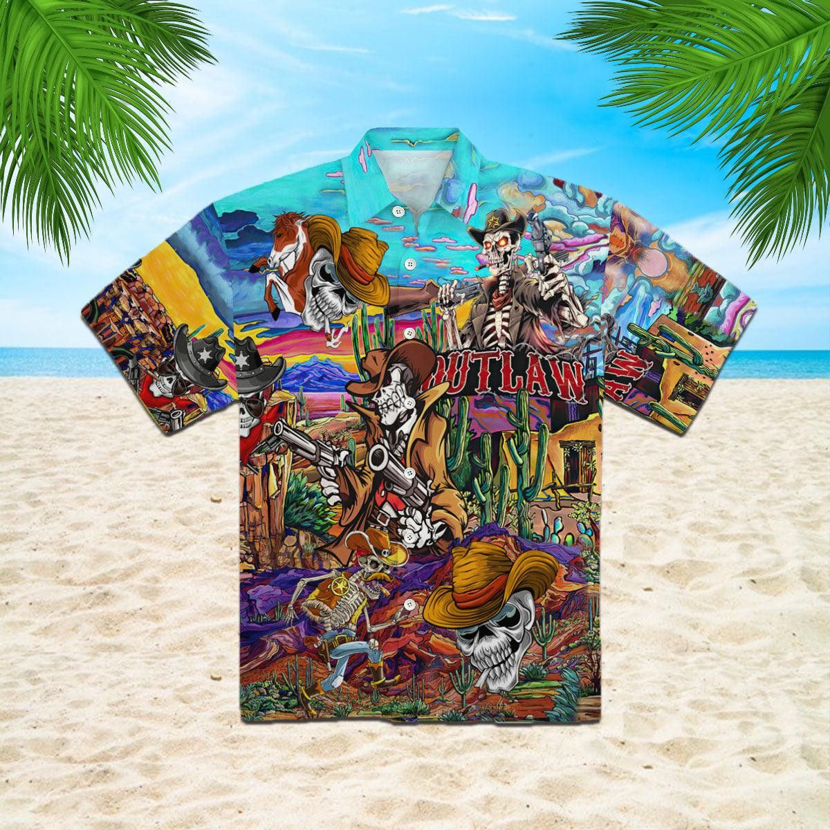 Skull Cowboy Trendy Hawaiian Shirt