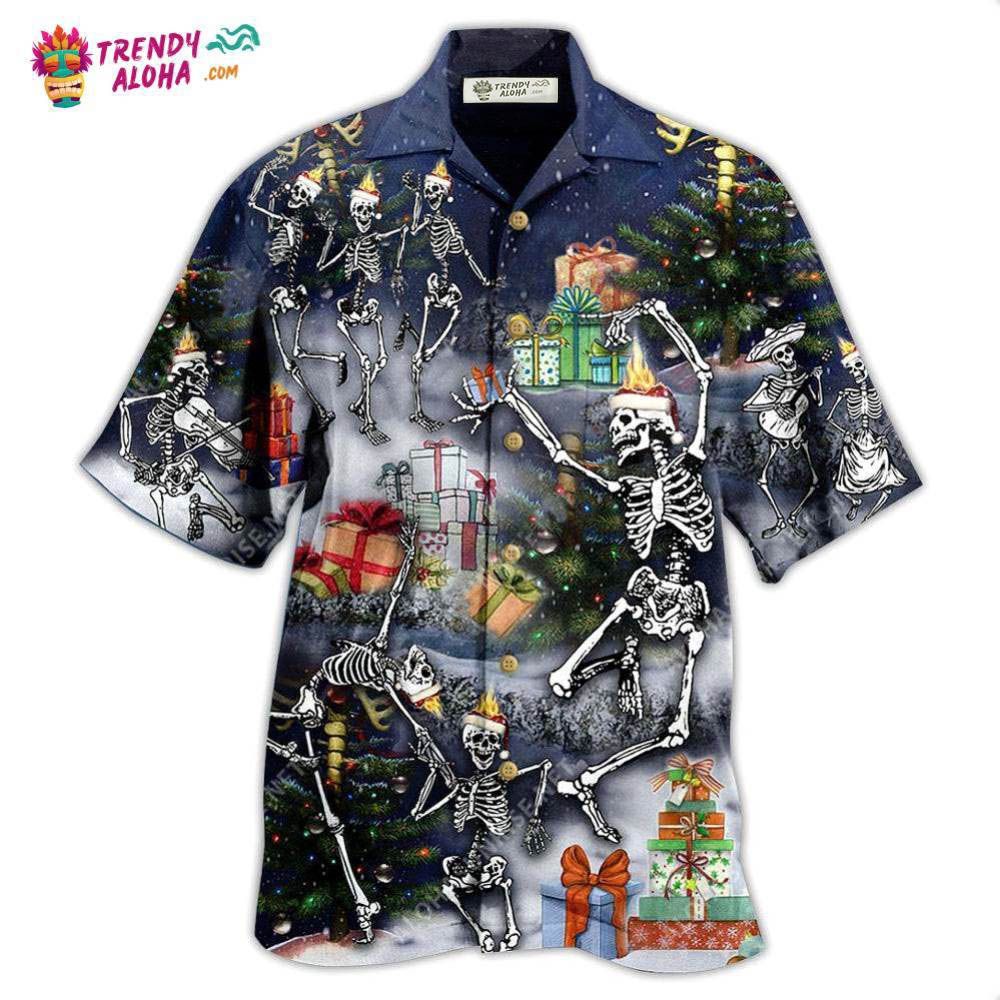 Skull Dancing With Christmas Hawaiian Shirt – Trendy Aloha Skull Dancing With Christmas Hawaiian Shirt – Trendy Aloha