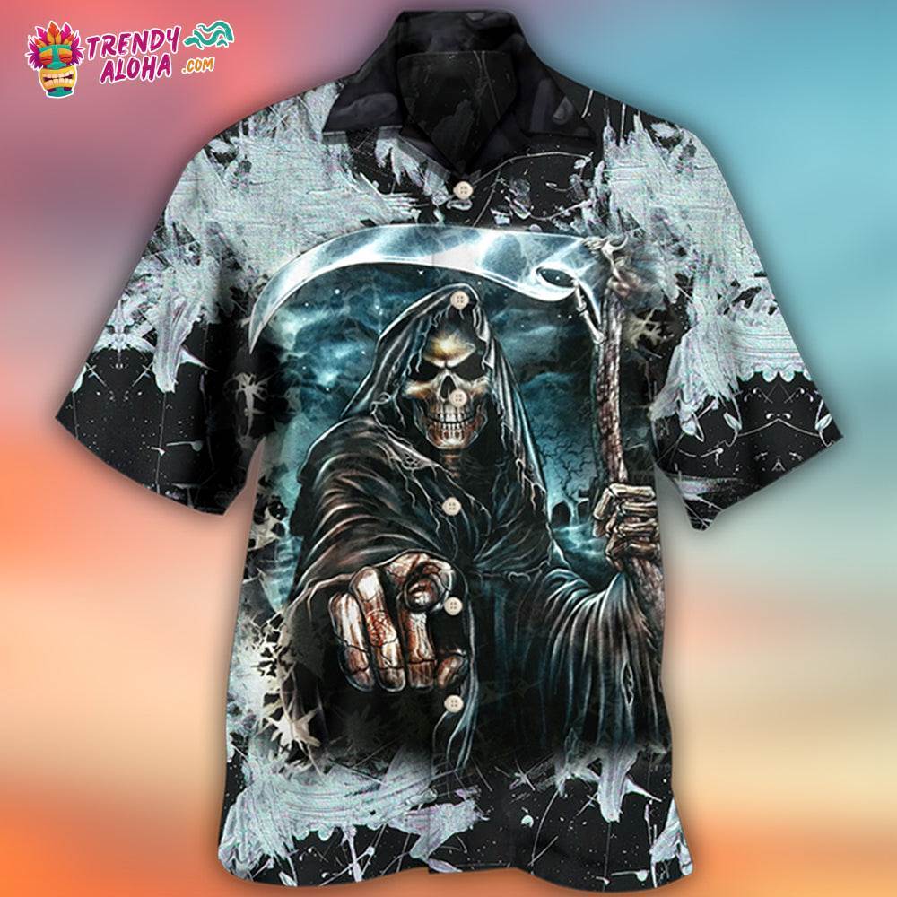 Skull Dark Death Scythe Hawaiian Shirt – Trendy Aloha