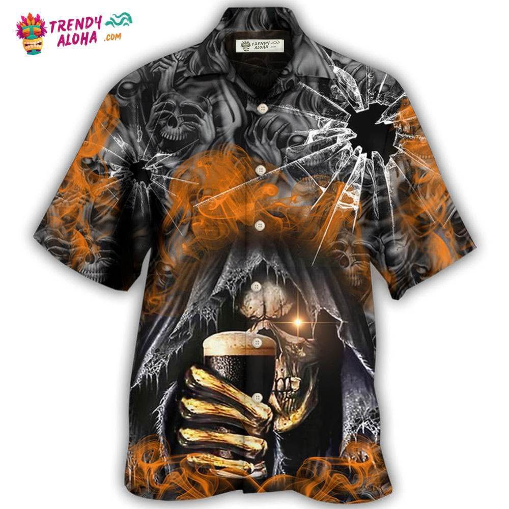 Skull Dark Drinking Orange Smoke Lighting Hawaiian Shirt – Trendy Aloha Skull Dark Drinking Orange Smoke Lighting Hawaiian Shirt – Trendy Aloha