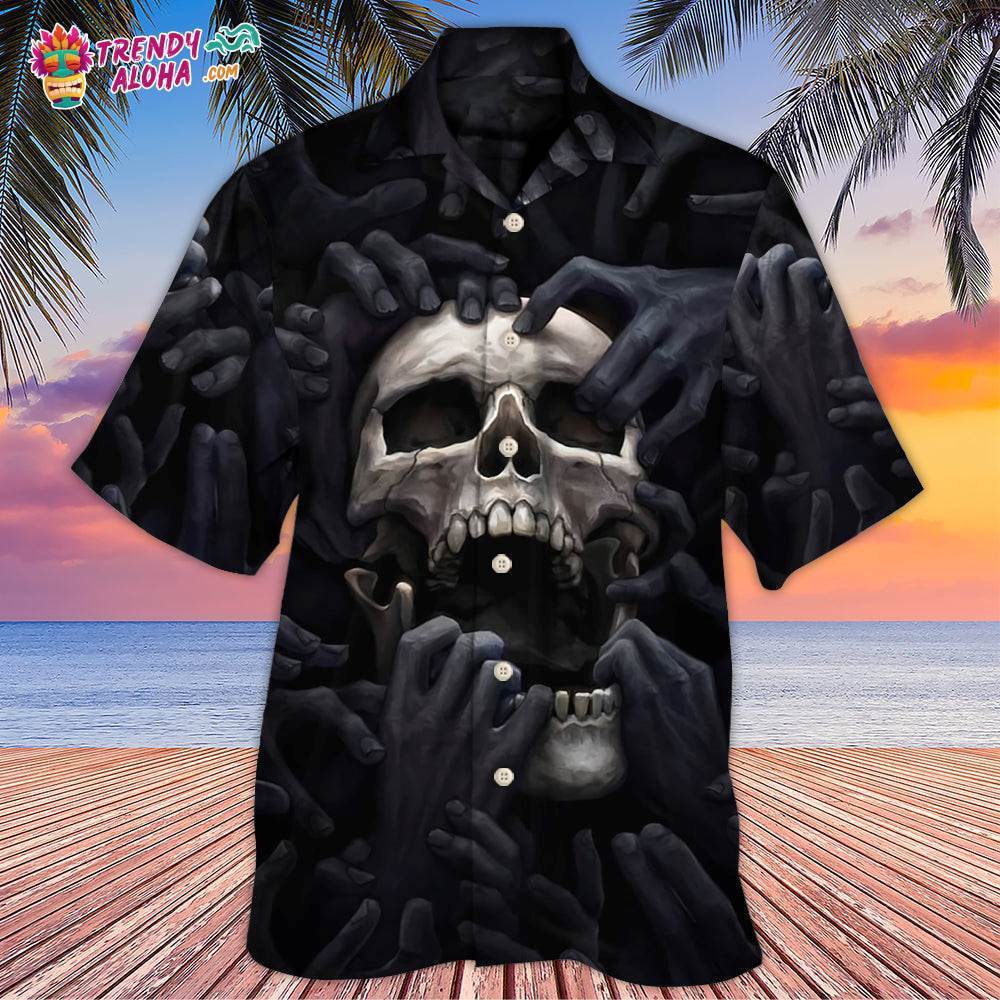 Skull Dark Screaming Hell’S Hand Hawaiian Shirt – Trendy Aloha