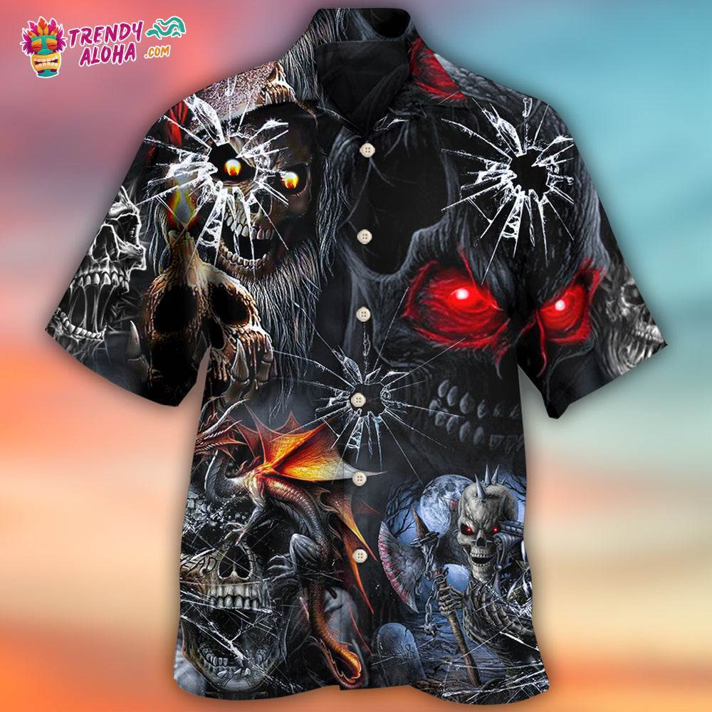 Skull Dark Skull Style Hawaiian Shirt – Trendy Aloha