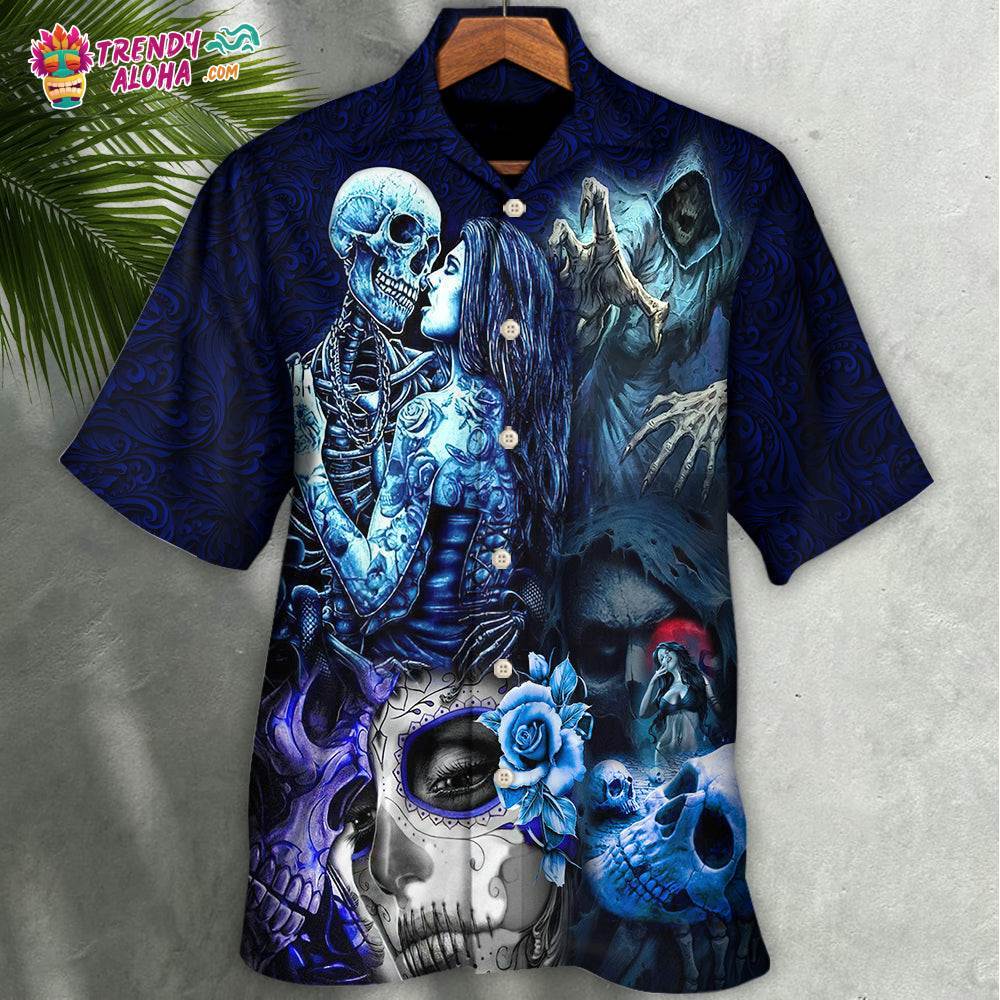 Skull Death Love In Heart Hawaiian Shirt – Trendy Aloha