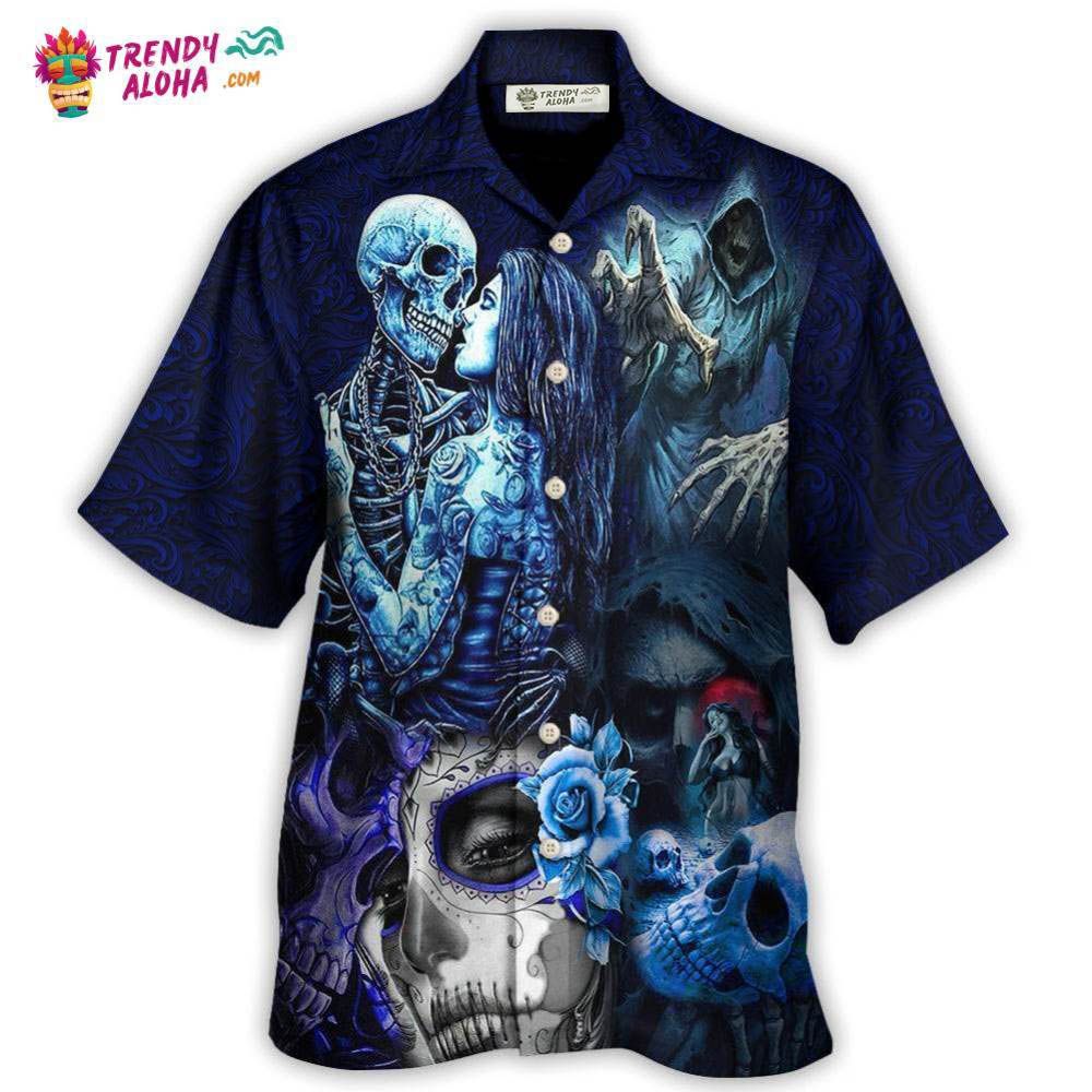 Skull Death Love In Heart Hawaiian Shirt – Trendy Aloha Skull Death Love In Heart Hawaiian Shirt – Trendy Aloha