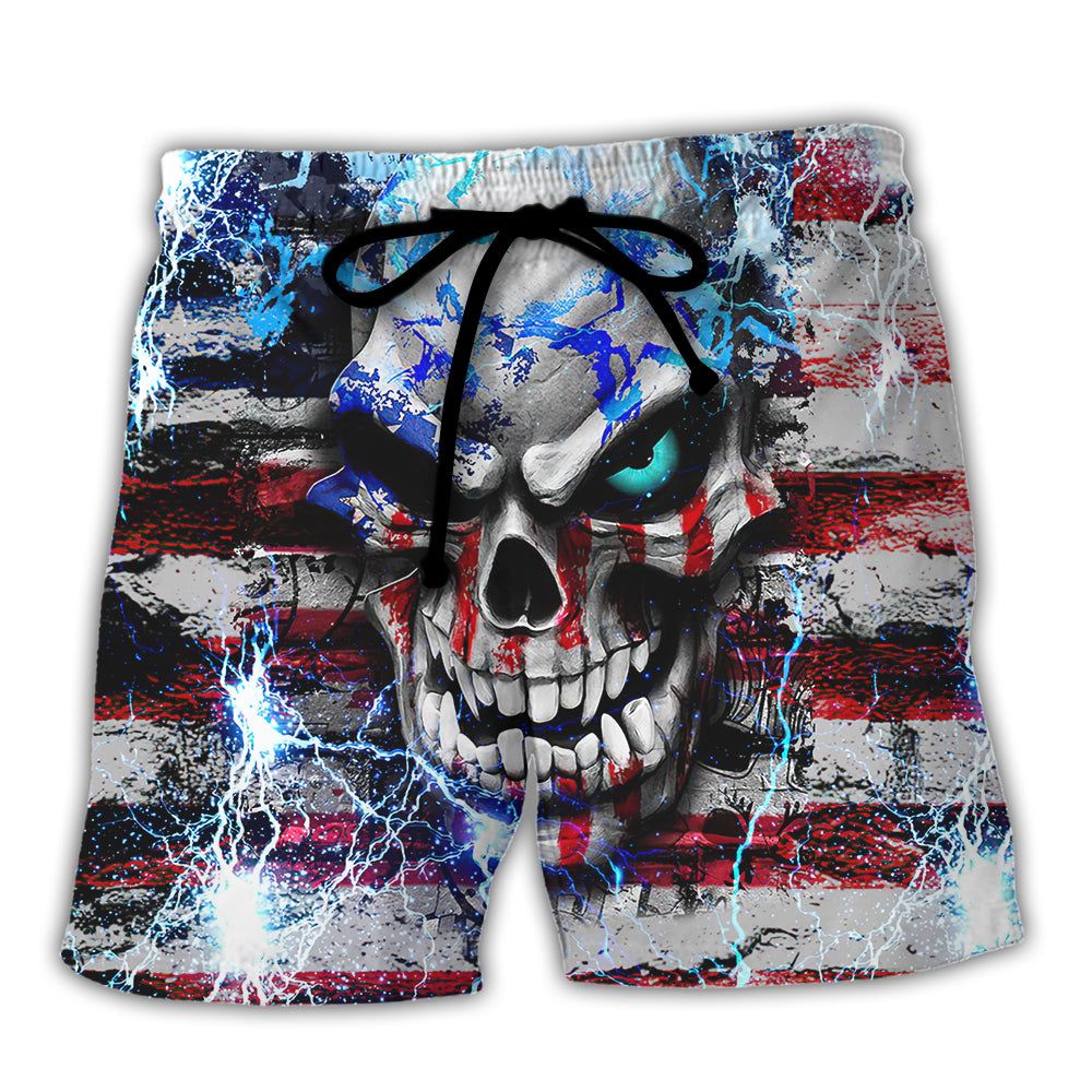 Skull Don’t Try To Figure Me Out I’m A Special Kind Of Twisted Trendy Aloha Hawaiian Beach Shorts