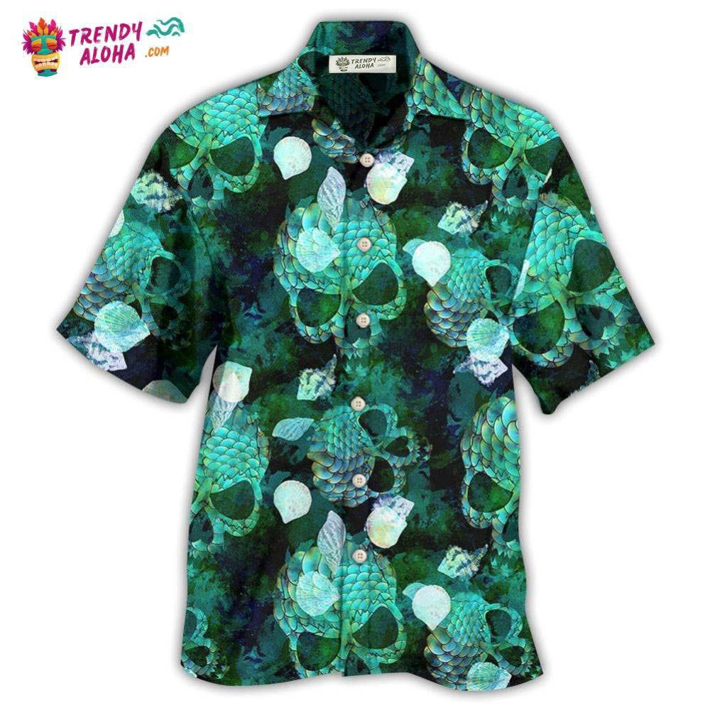 Skull Fish Green Style Hawaiian Shirt – Trendy Aloha