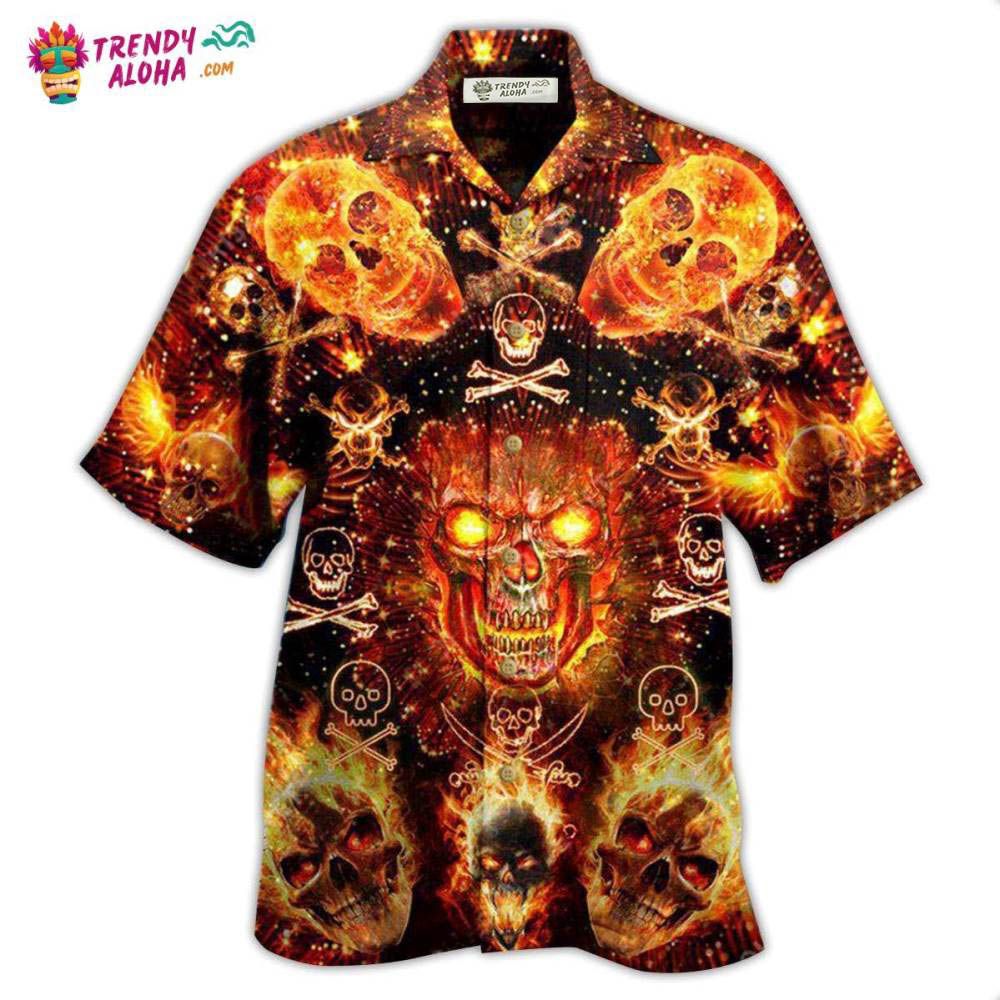 Skull Flaming Hawaiian Shirt – Trendy Aloha Skull Flaming Hawaiian Shirt – Trendy Aloha