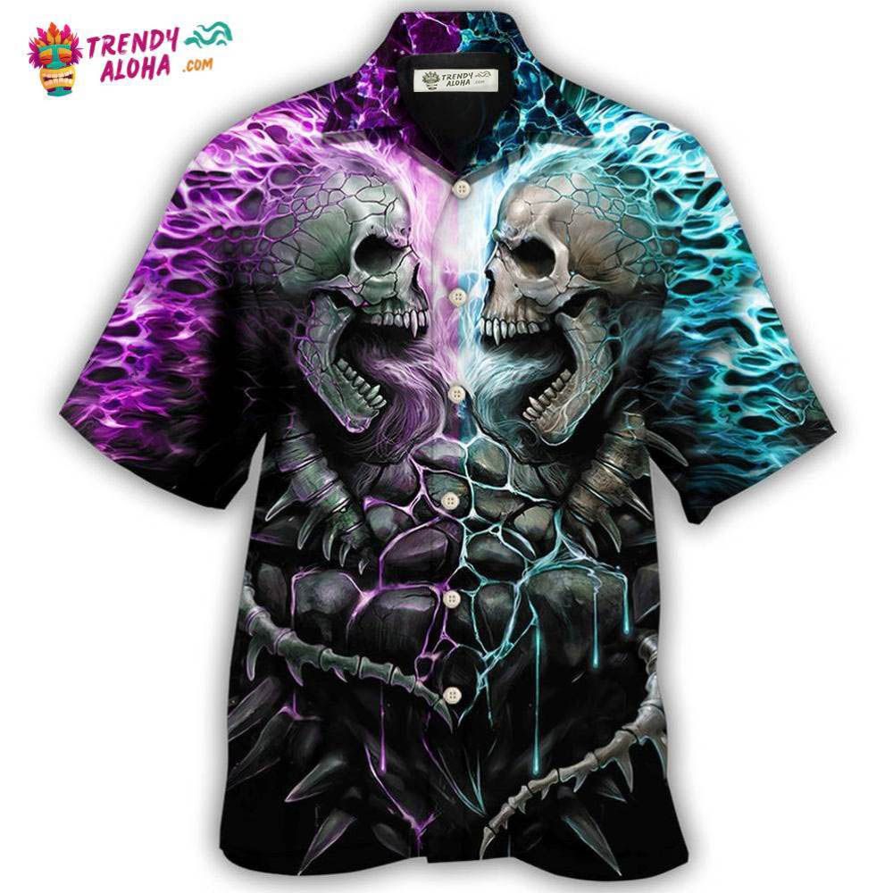 Skull Flaming Skull Style Hawaiian Shirt – Trendy Aloha Skull Flaming Skull Style Hawaiian Shirt – Trendy Aloha