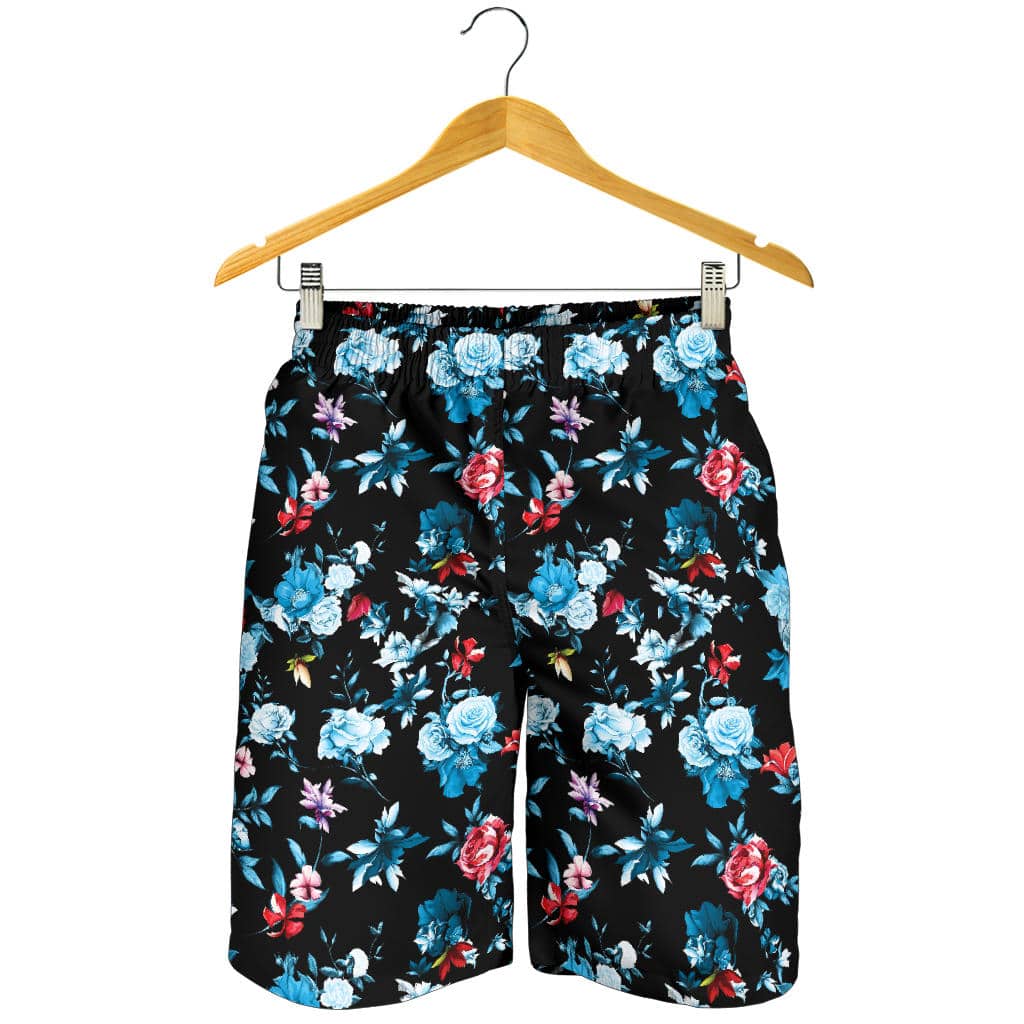 Skull Flower Roses Leave Pattern For Men Women Kid Shorts