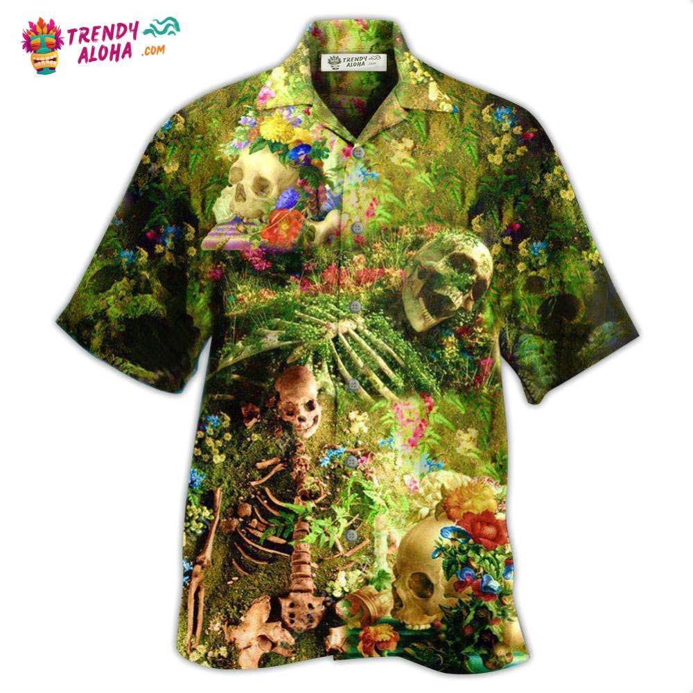 Skull Flower Skeleton Forever Hawaiian Shirt – Trendy Aloha