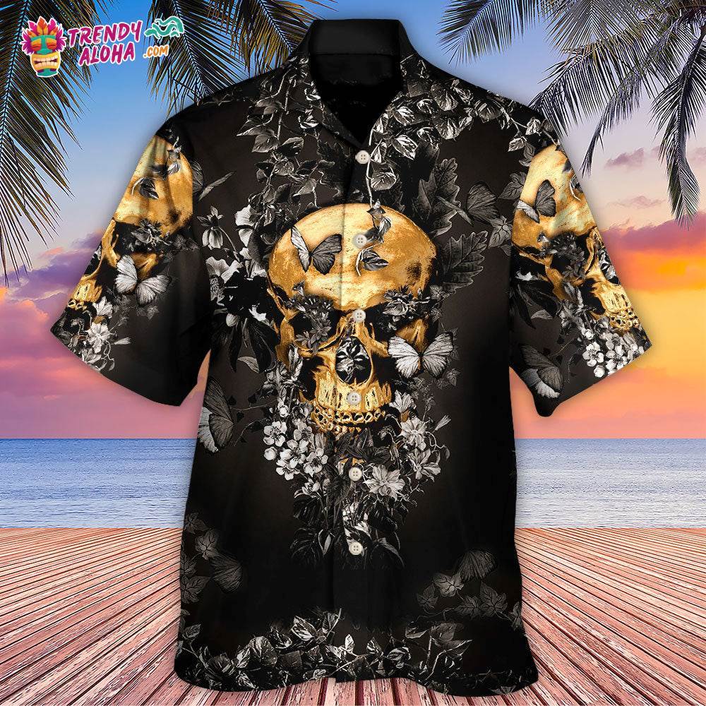 Skull Flowers Grow Out Of Dark Moments Hawaiian Shirt – Trendy Aloha