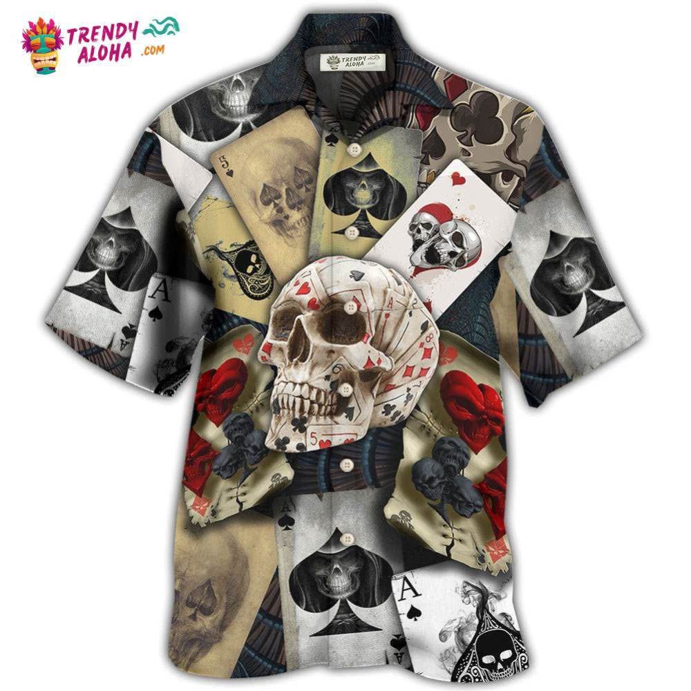Skull Gambling Card Retro Art Hawaiian Shirt – Trendy Aloha Skull Gambling Card Retro Art Hawaiian Shirt – Trendy Aloha